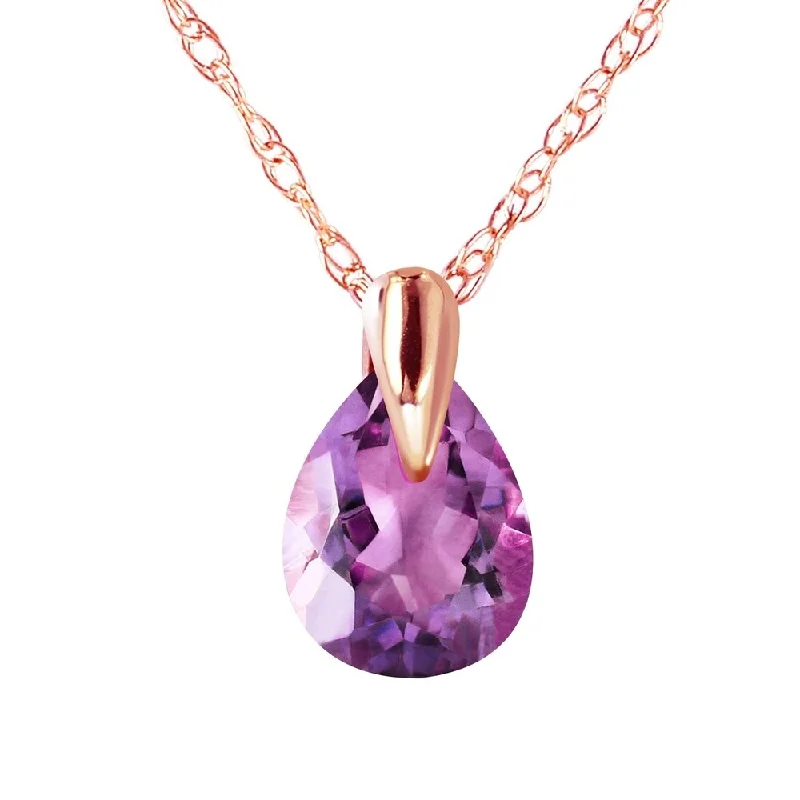 Retro deco necklaces-0.68 Carat 14K Rose Gold Enduring Amethyst Necklace