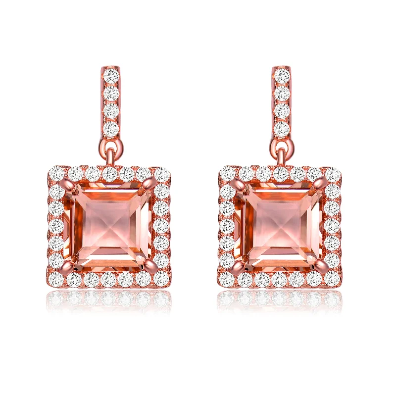 Topaz stud earrings-Sylvie Square Champagne Earrings