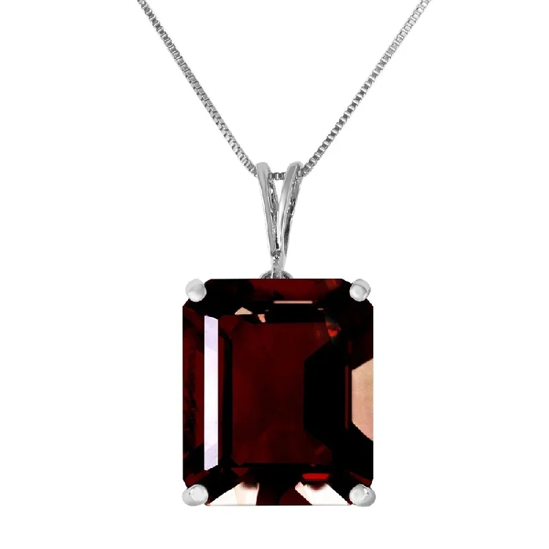 Haze glass necklaces-7 Carat 14K White Gold Necklace Octagon Garnet