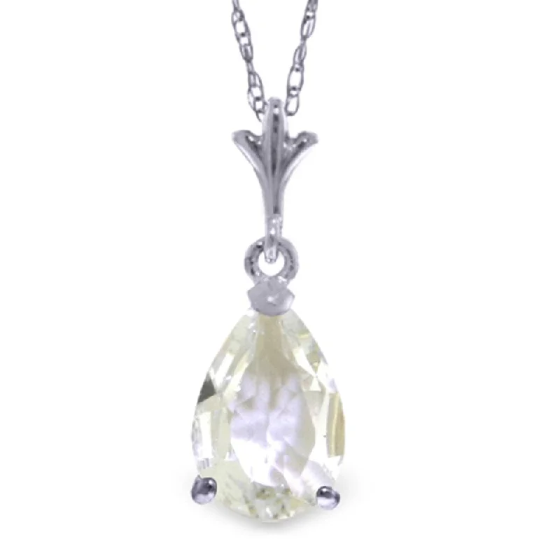 Dainty gem necklaces-1.5 Carat 14K White Gold Snow Dustings White Topaz Necklace