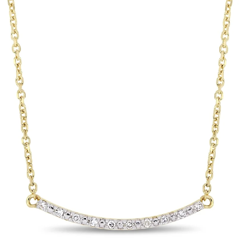 Thick bar necklaces-Miadora 10k Yellow Gold Diamond Accent Stationed Bar Necklace