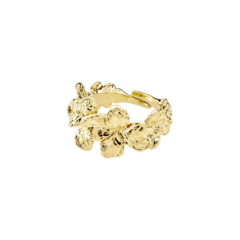 Java tile rings-ECHO ring gold-plated