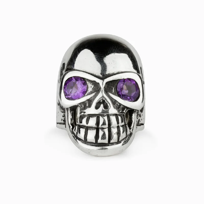 Amethyst Skull Ring