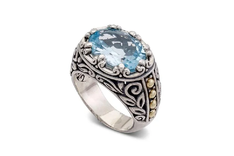 Astro theme rings-Sayan Ring- Blue Topaz