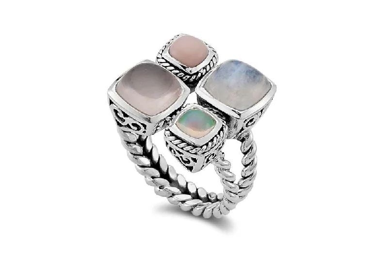 Topaz stone rings-Cabu Ring- Opal