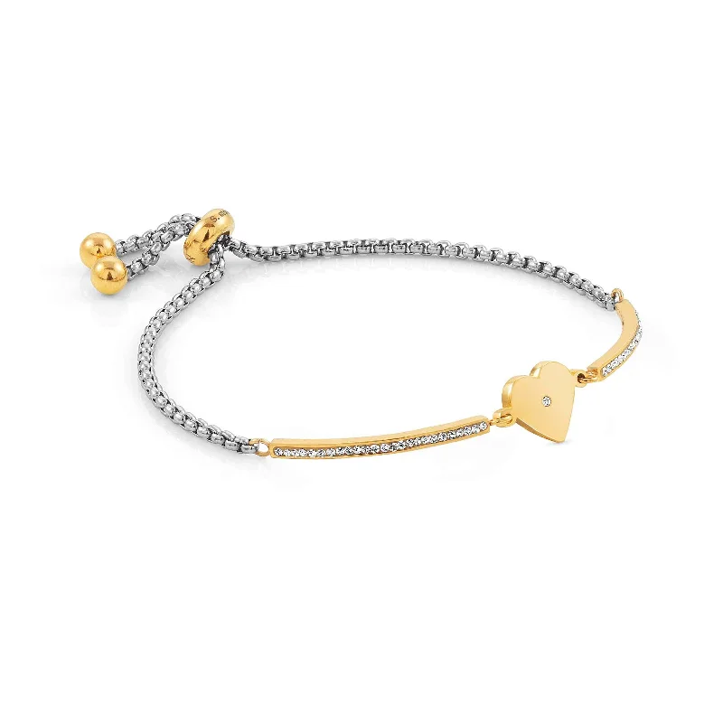 Nomination Milleluci Golden Heart Bracelet with Cubic Zirconia