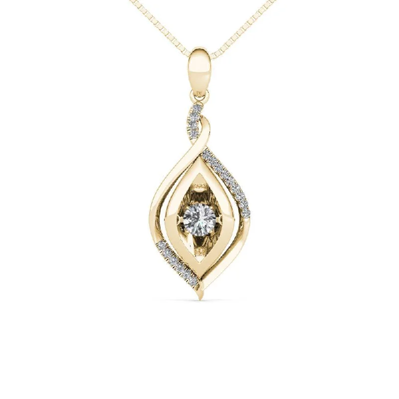 Agate stone necklaces-De Couer 10K Yellow Gold 1/4ct TDW Dancing Diamond Necklace