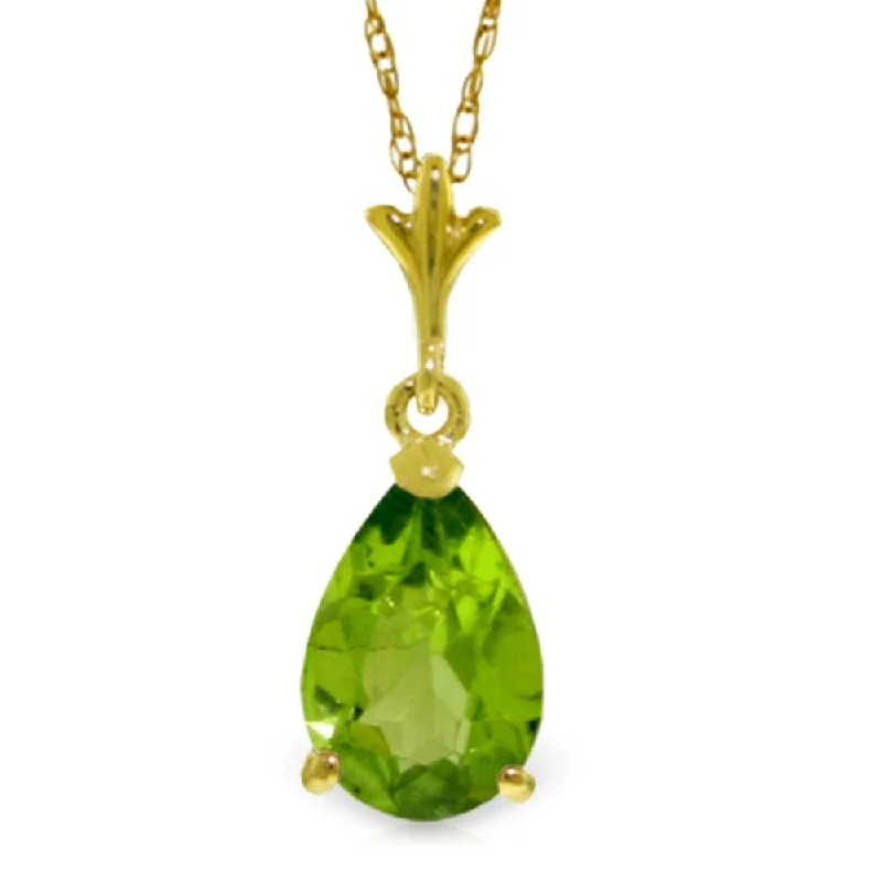 Oval gem necklaces-1.5 Carat 14K Gold Life's Parallels Peridot Necklace