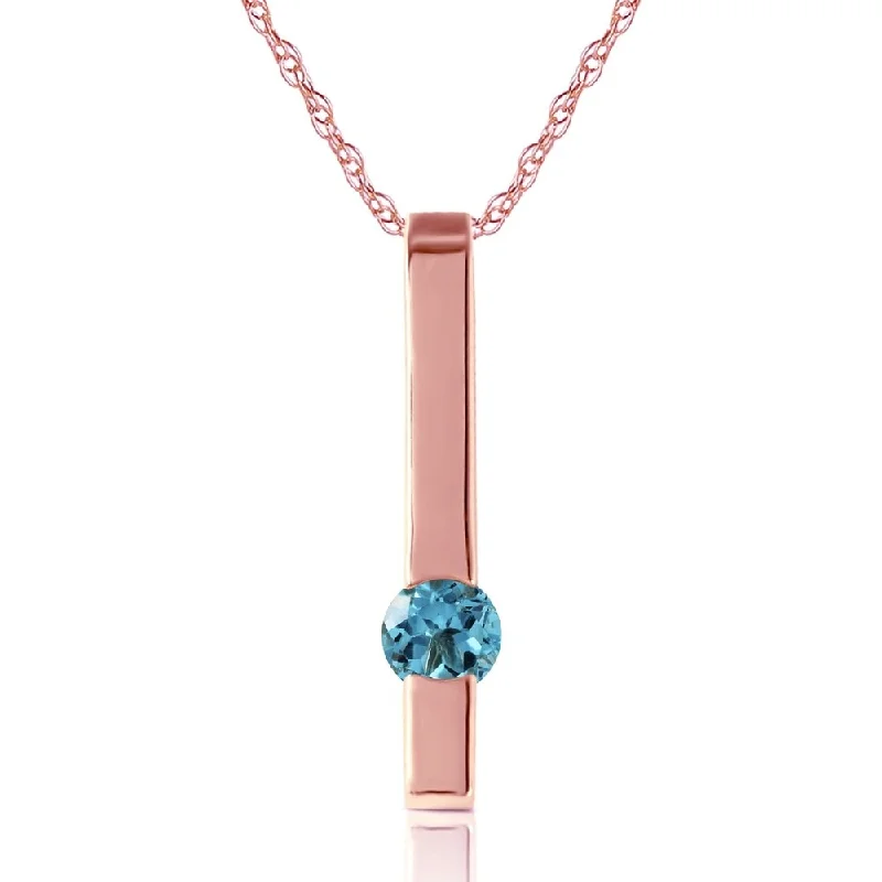 Fiber tassel necklaces-0.25 Carat 14K Rose Gold Blue Topaz Necklace