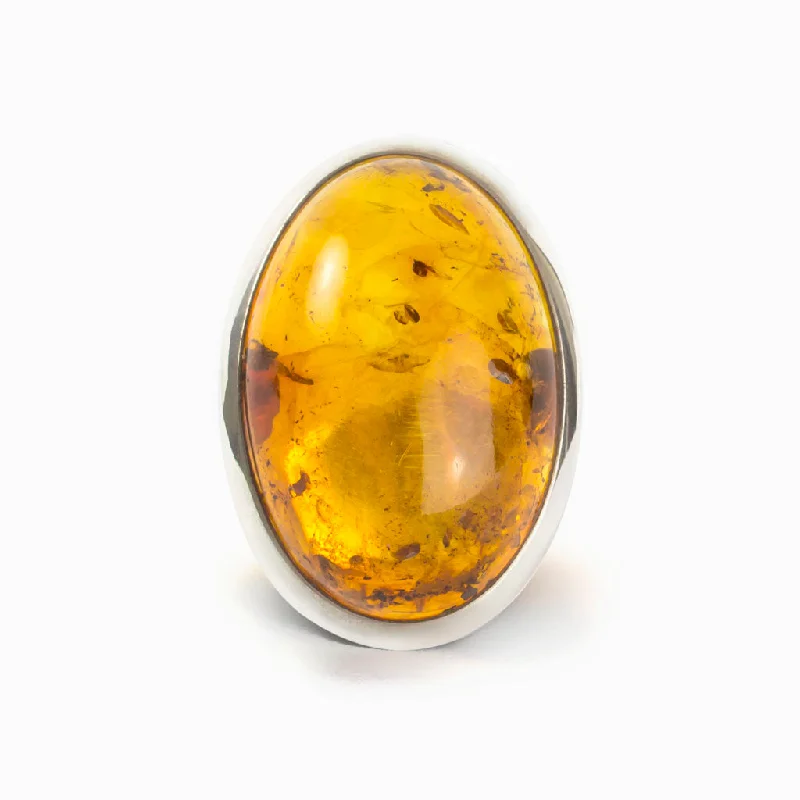 Wide band rings-Amber Ring