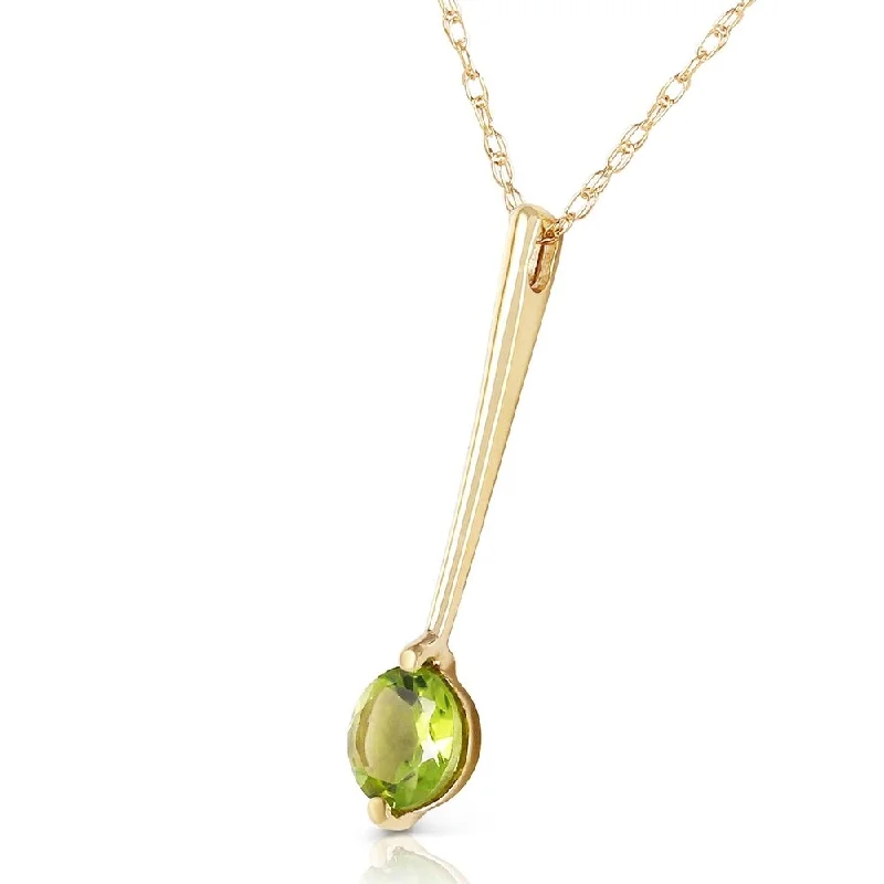 Coiled cord necklaces-0.65 Carat 14K Solid Gold Piazza Peridot Necklace