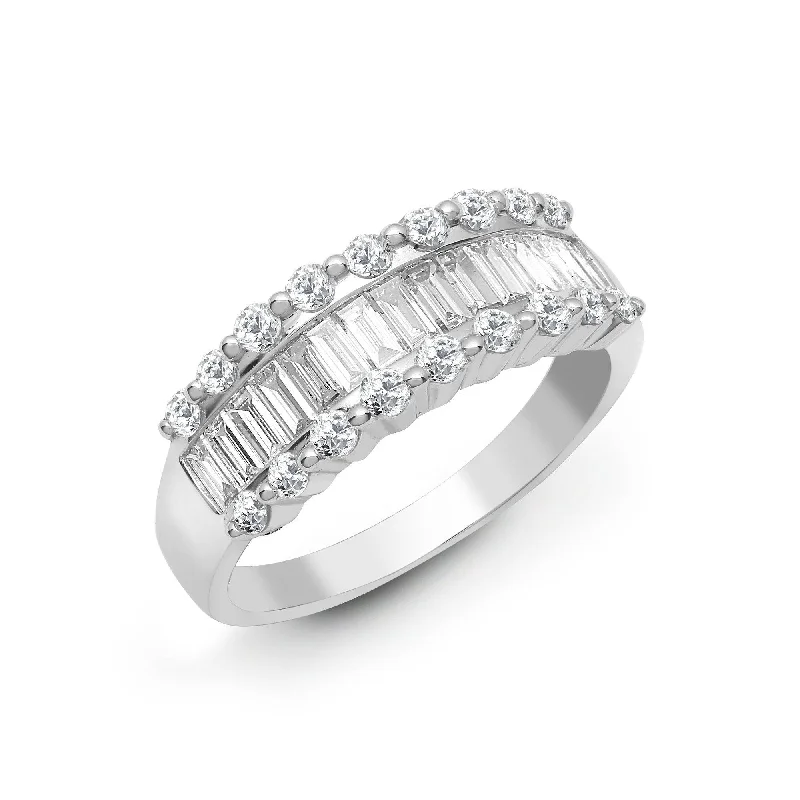 Silk detail engagement rings-18ct White Gold Diamond Ring