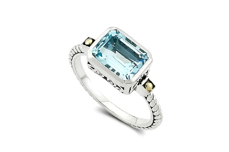 Tiny dot rings-Eirini Ring- Blue Topaz