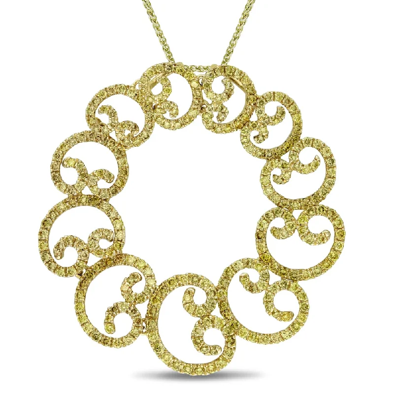 Secure clasp necklaces-Miadora Signature Collection 18k Yellow Gold 1 3/4ct TDW Diamond Necklace