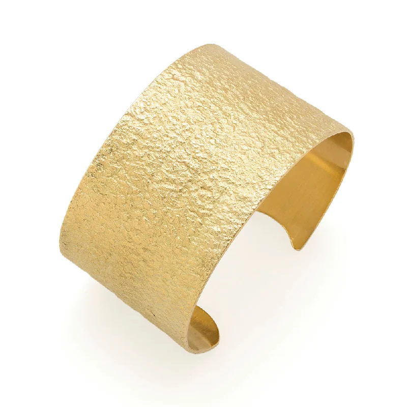 Earthy Textured Gold Cuff Bracelet