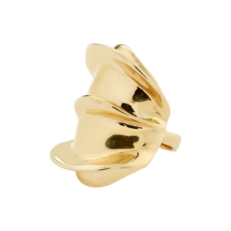 Crystal-twisted rings-STAY ring gold-plated