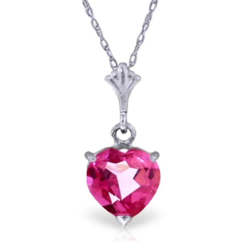 Victorian style necklaces-1.15 Carat 14K White Gold Complelling Pink Topaz Necklace