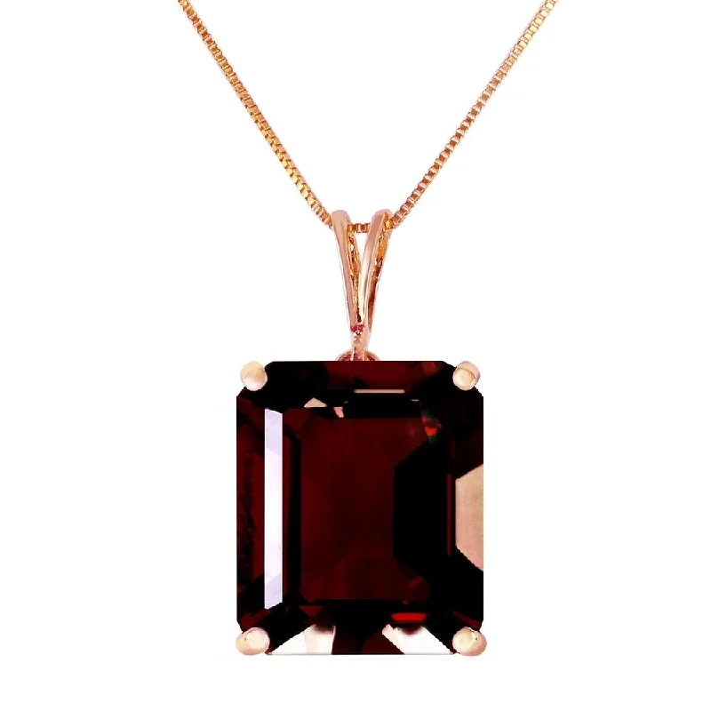 Wide bib necklaces-14K Rose Gold Necklace w/ Octagon Garnet