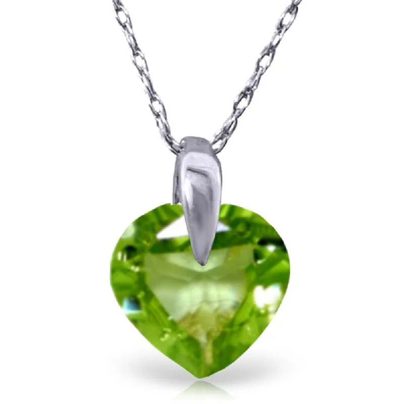 Rope braid necklaces-1.15 Carat 14K White Gold Modern Enough Peridot Necklace