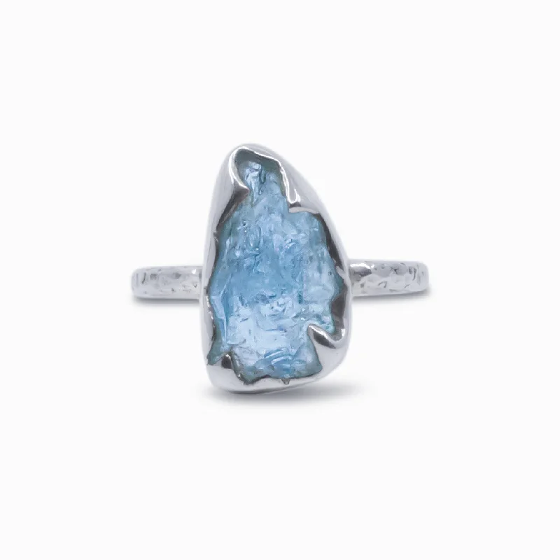 High band rings-Aquamarine Ring