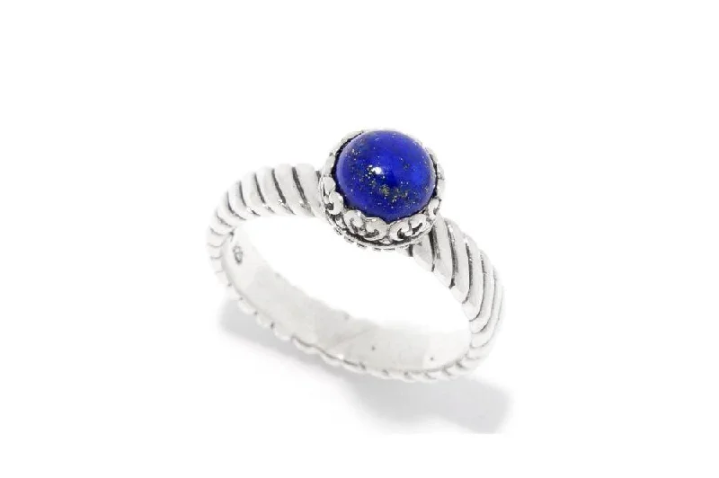 Flat band rings-Comet Ring- Lapis