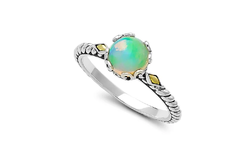 Crystal-twisted rings-Glow Ring- Opal