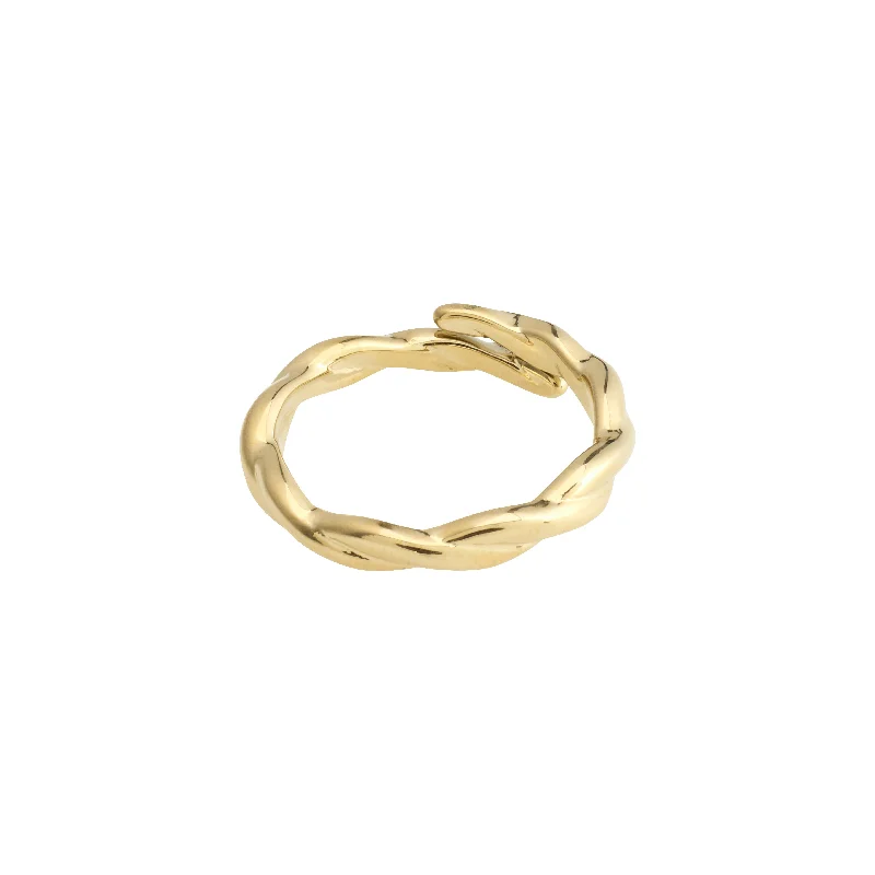 High band rings-LULU twirl stack ring gold-plated