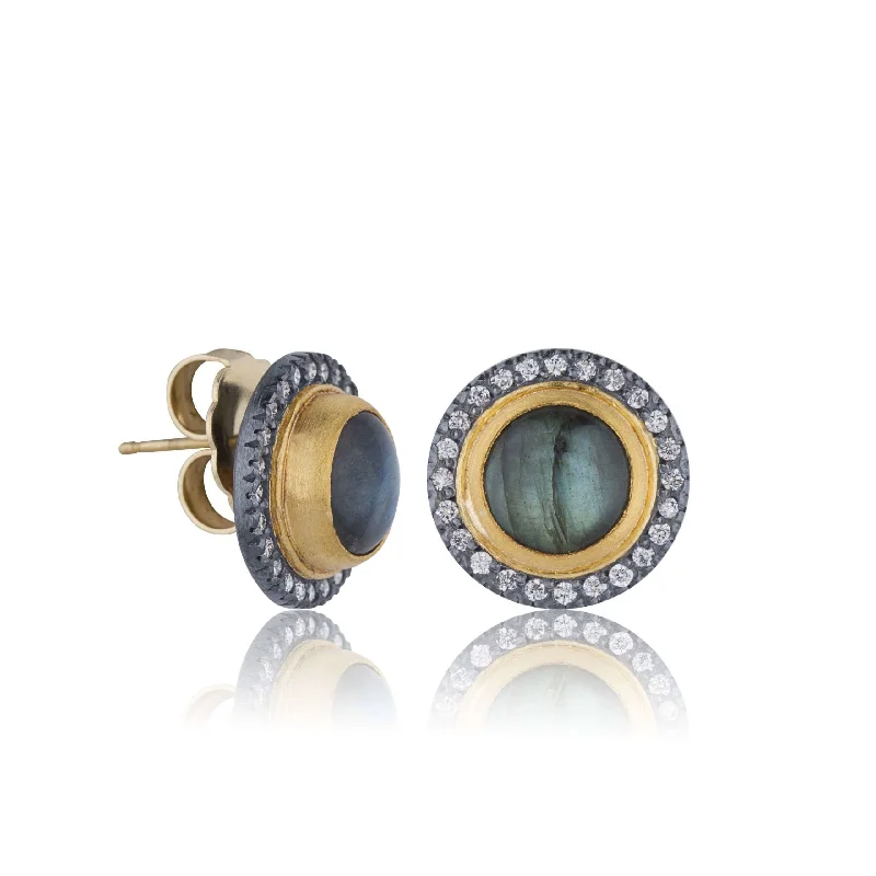 Topaz stud earrings-Lika Behar Labradorite "NIGHTFALL" Earrings