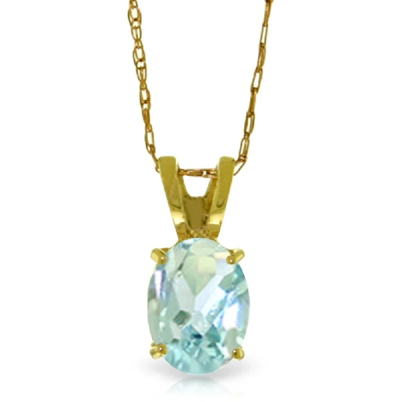 Retro photo necklaces-0.75 Carat 14K Gold Solo Mio Aquamarine Necklace