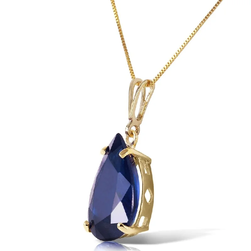 Solid link necklaces-4.65 Carat 14K Solid Gold Sensual Inspiration Sapphire Necklace