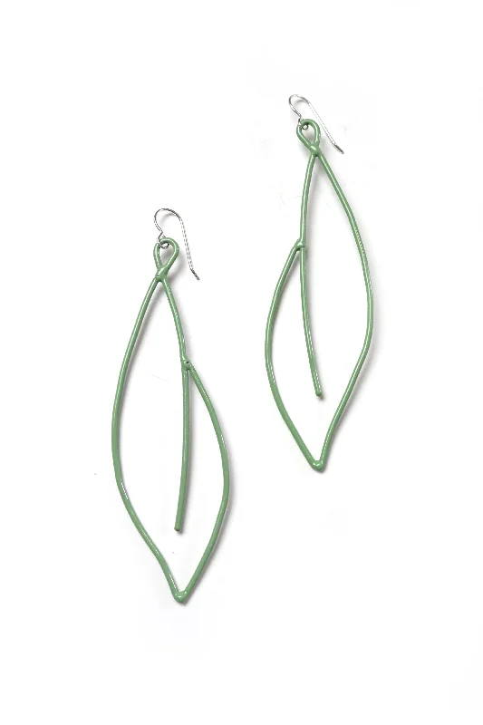 Vintage flair earrings-Verdant Statement Earrings in Pale Green