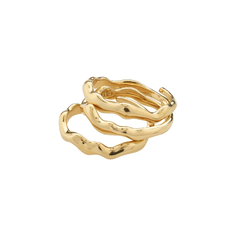 Tide shape rings-PENELOPE ring gold-plated