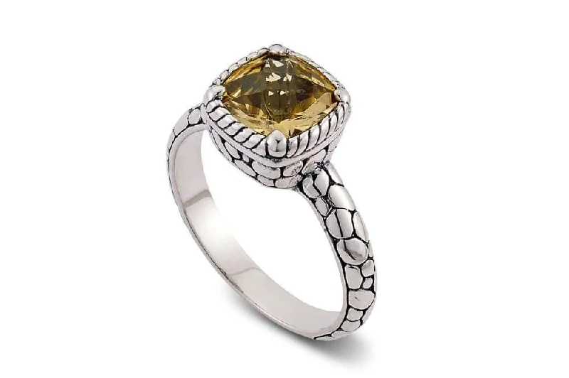 Tiny pearl rings-Segara Ring- Citrine