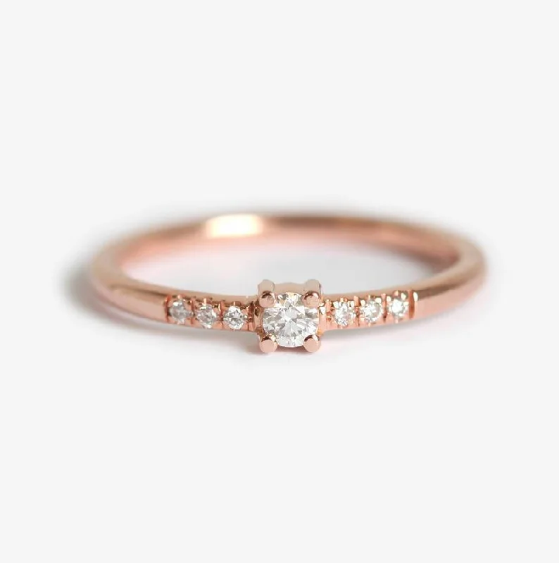 Wide band engagement rings-Ria Diamond Ring