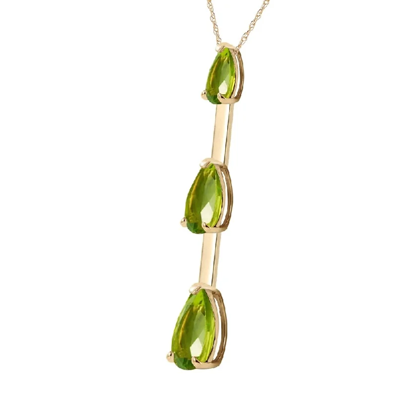 Heavy collar necklaces-1.71 Carat 14K Solid Gold Earth's Answer Peridot Necklace