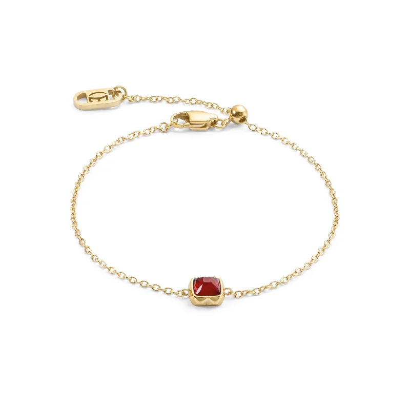 Coeur De Lion Gold January Birthstone Red Agate Bracelet