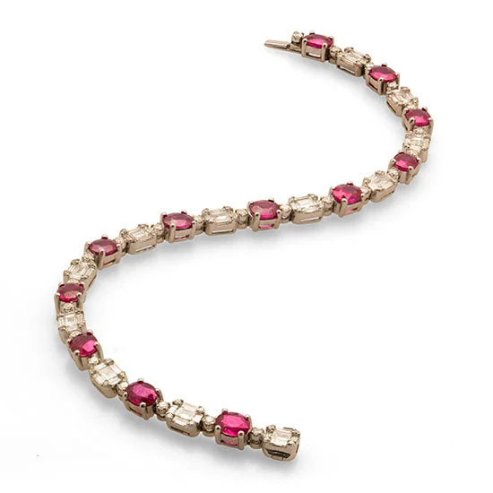 Ruby & Diamond Tennis Bracelet