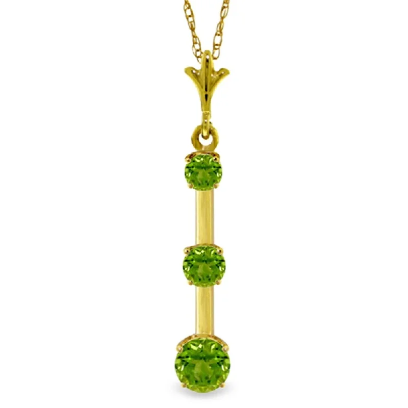 Tide shape necklaces-1.25 Carat 14K Gold Mermaid's Song Peridot Necklace