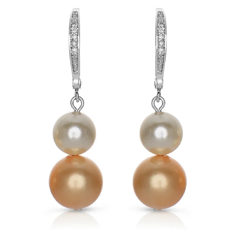 Stellar glow earrings-Marguerite Pearl And Cubic Zirconia Drop Earrings