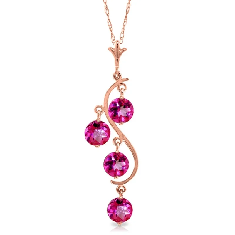 Silk cord necklaces-14K Rose Gold Pink Topaz Gemstone Limited Edition Necklace