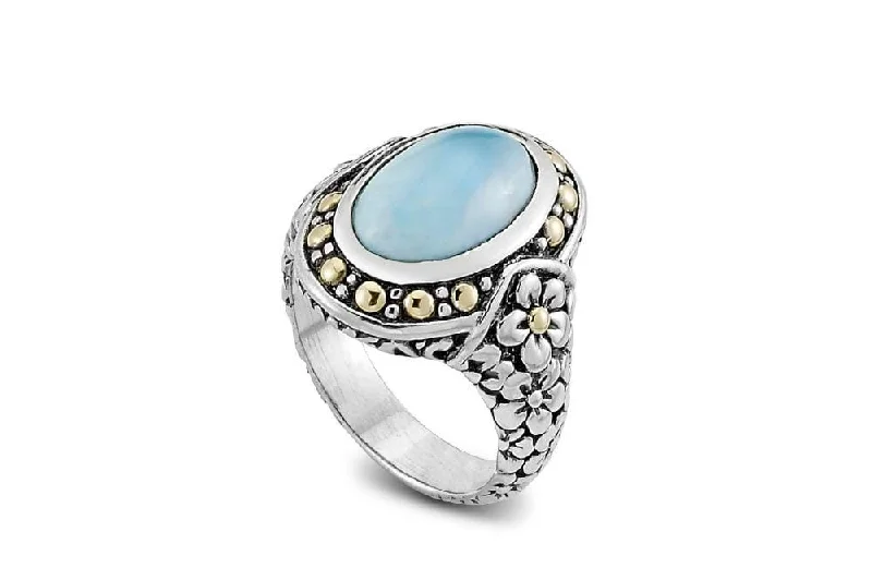 Old cameo rings-Ijen Ring- Larimar