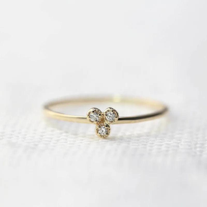 Timeless gold engagement rings-Dahlia Trio Diamond Ring