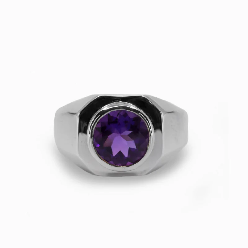 Pure crystal rings-Amethyst Ring