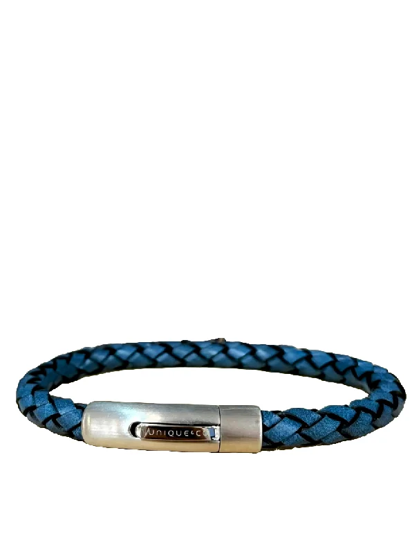 Unique and Co Water Blue Leather Bracelet