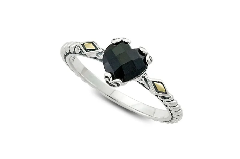 Radiant star rings-Glow Heart Ring- Black Spinel