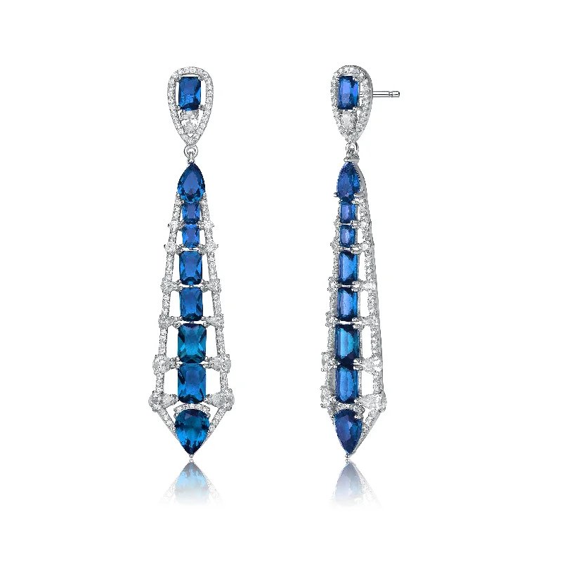 Rough texture earrings-Déco Palais Geometric Drop Earrings