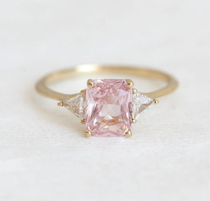 Vivid druzy engagement rings-Theresa Sapphire Diamond Ring