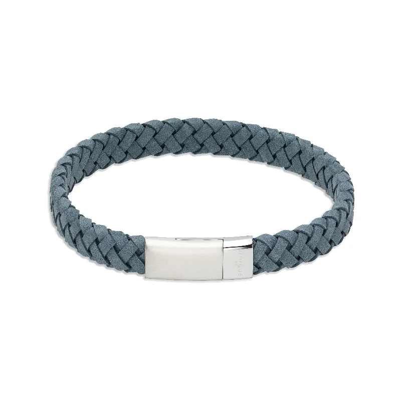 Unique & Co Antique Blue Weave Leather Bracelet