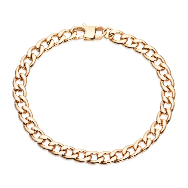 Unique & Co Yellow Gold Steel Chain Bracelet