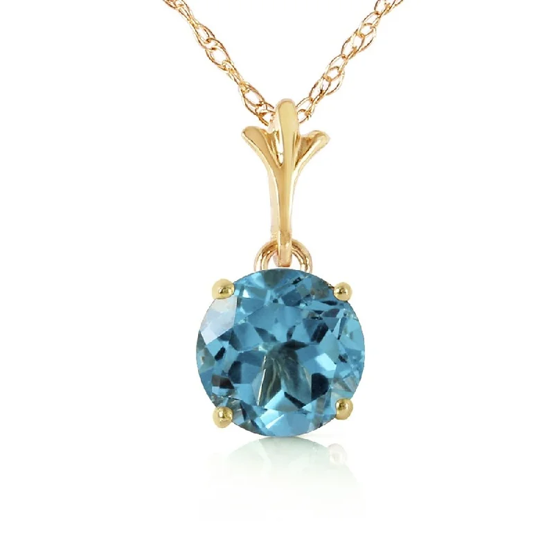 Silk cord necklaces-1.15 Carat 14K Gold Life Is Here Blue Topaz Necklace